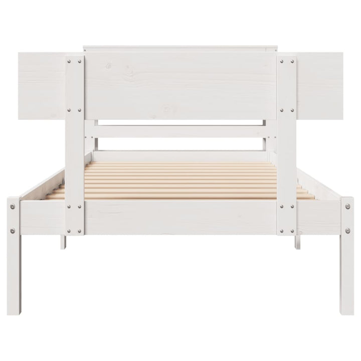 sengeramme uden madras 90x200 cm massivt fyrretræ hvid