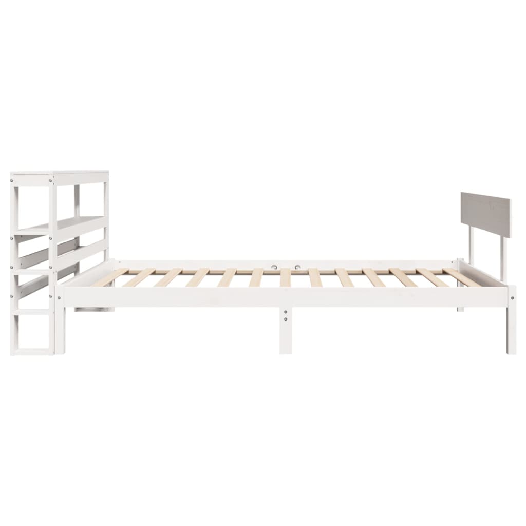 sengeramme uden madras 90x200 cm massivt fyrretræ hvid
