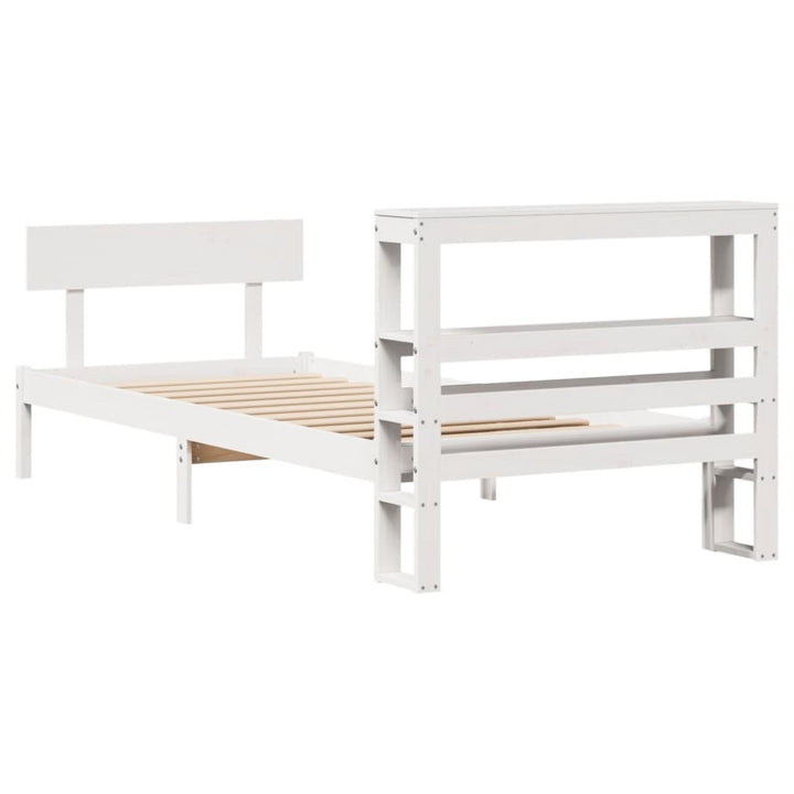 sengeramme uden madras 90x200 cm massivt fyrretræ hvid