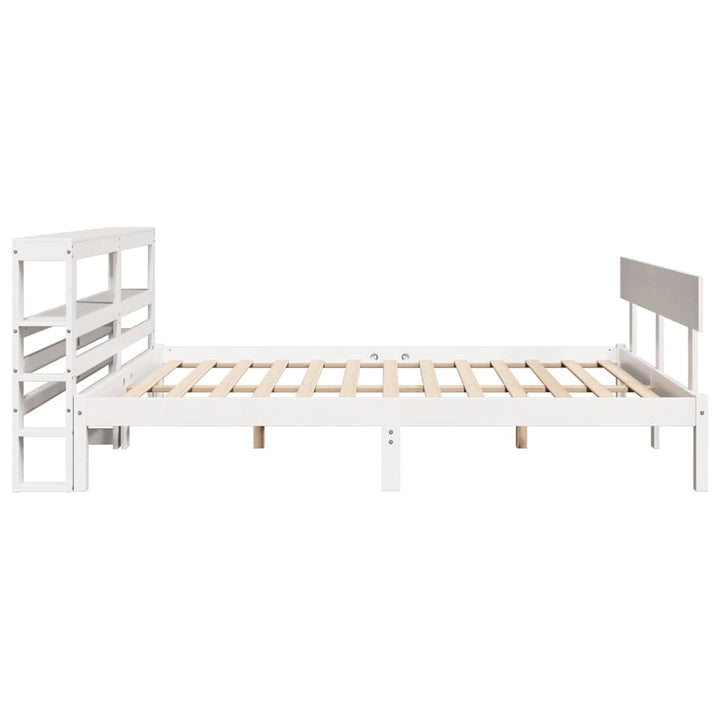 sengeramme uden madras 120x200 cm massivt fyrretræ hvid