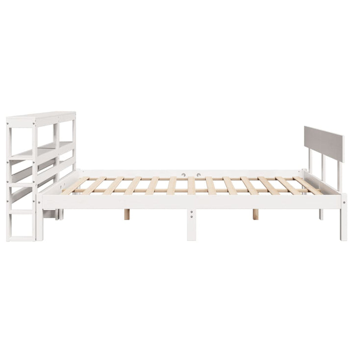 sengeramme uden madras 150x200 cm massivt fyrretræ hvid