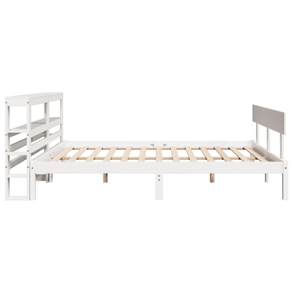 sengeramme uden madras 160x200 cm massivt fyrretræ hvid
