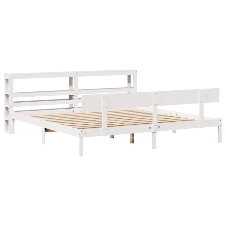 sengeramme uden madras 180x200 cm massivt fyrretræ hvid