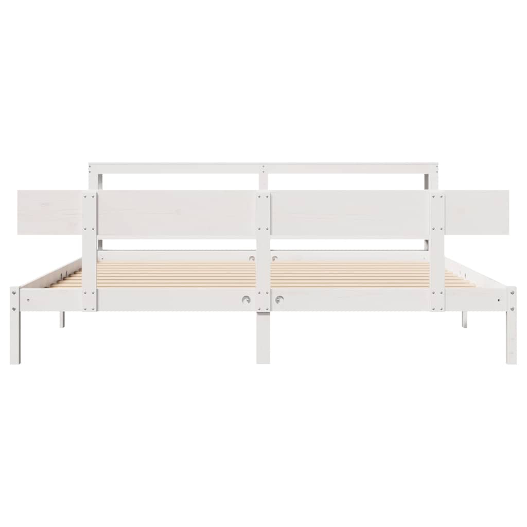 sengeramme uden madras 180x200 cm massivt fyrretræ hvid