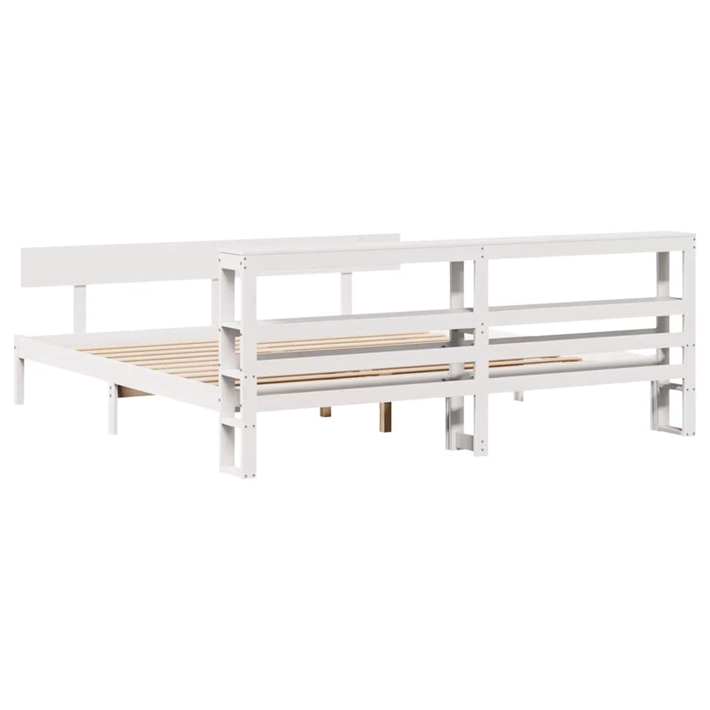 sengeramme uden madras 180x200 cm massivt fyrretræ hvid