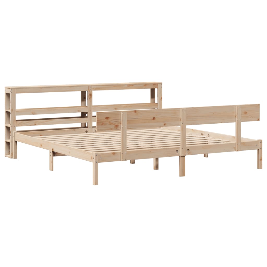 sengeramme uden madras 200x200 cm massivt fyrretræ