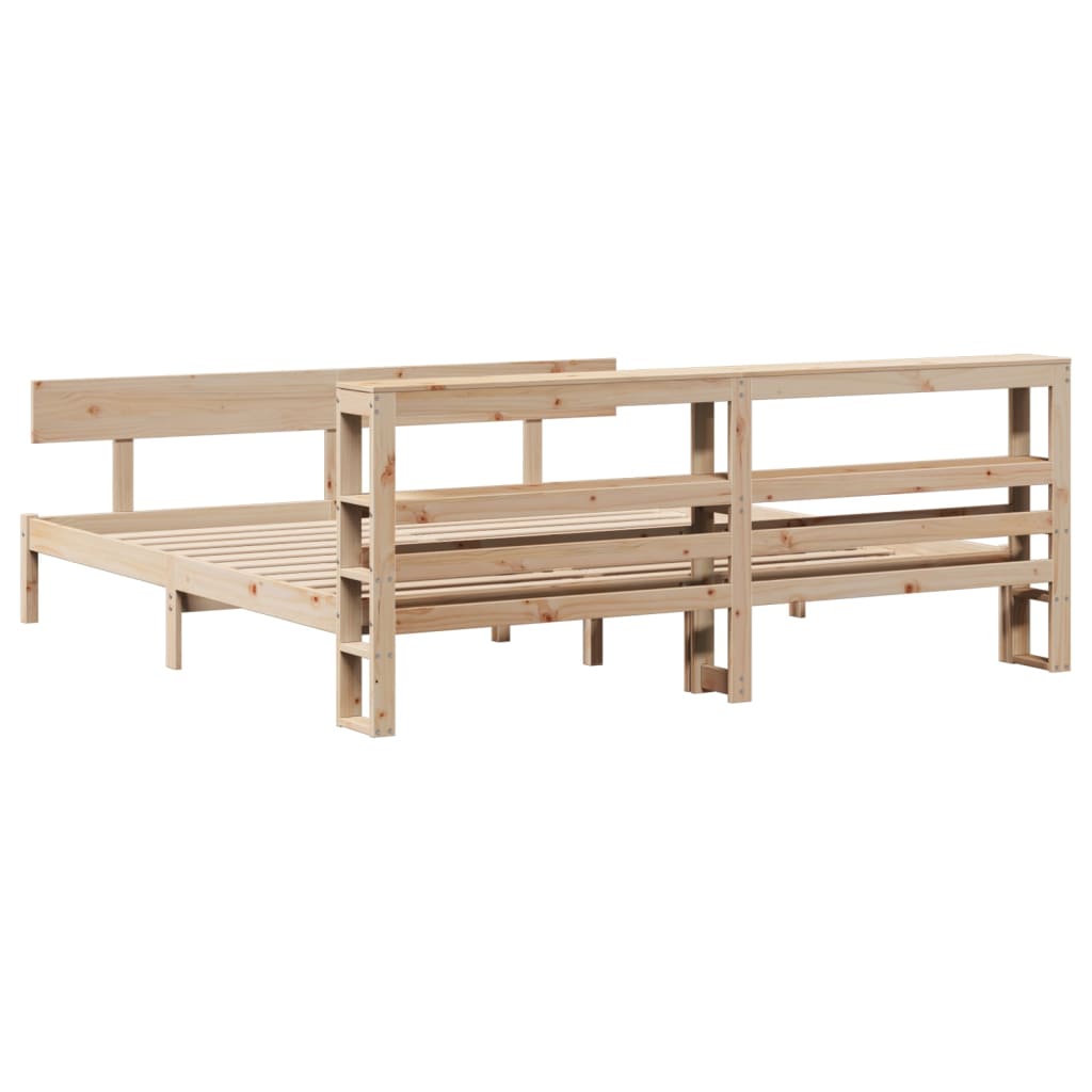 sengeramme uden madras 200x200 cm massivt fyrretræ