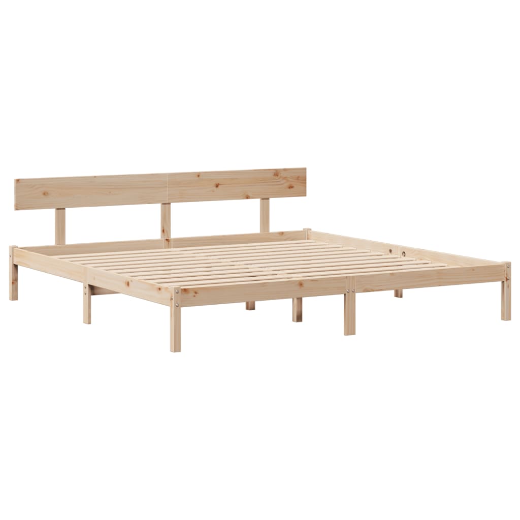 sengeramme uden madras 200x200 cm massivt fyrretræ