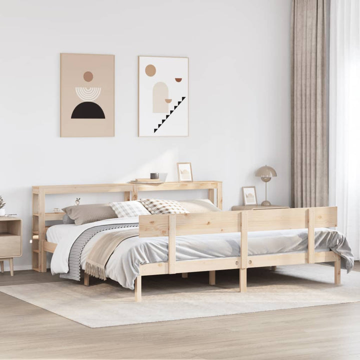 sengeramme uden madras 200x200 cm massivt fyrretræ