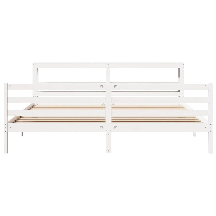 sengeramme uden madras 200x200 cm massivt fyrretræ hvid