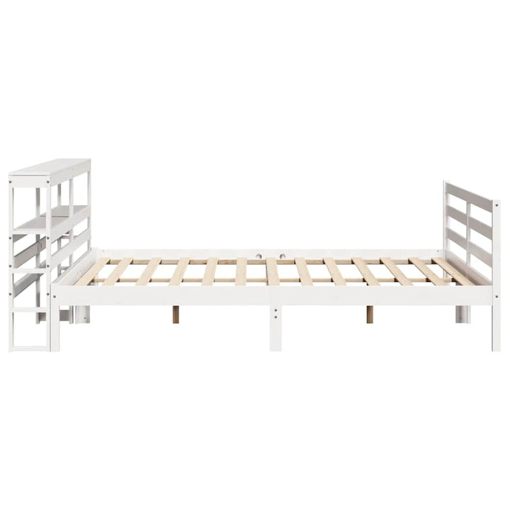 sengeramme uden madras 200x200 cm massivt fyrretræ hvid