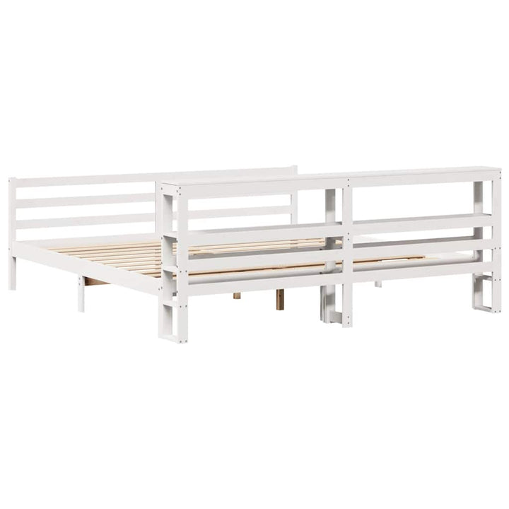 sengeramme uden madras 200x200 cm massivt fyrretræ hvid