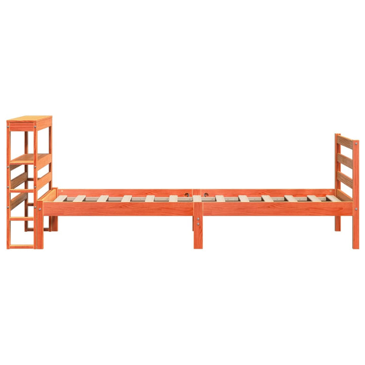 sengeramme uden madras 75x190 cm massivt fyrretræ gyldenbrun