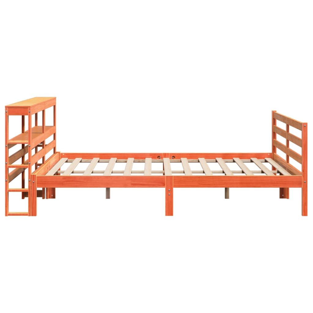 sengeramme uden madras 200x200 cm massivt fyrretræ gyldenbrun