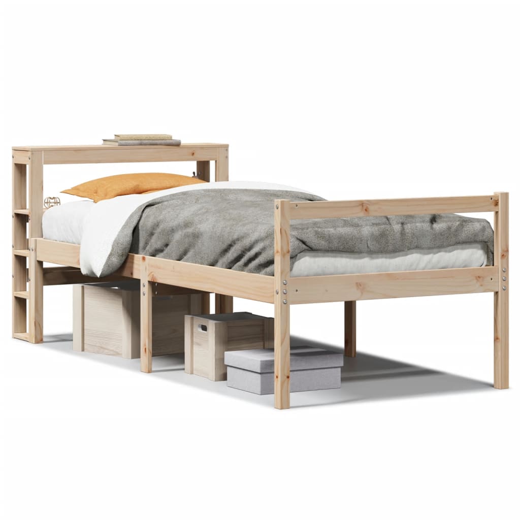seniorseng med sengegavl 75x190 cm massivt fyrretræ