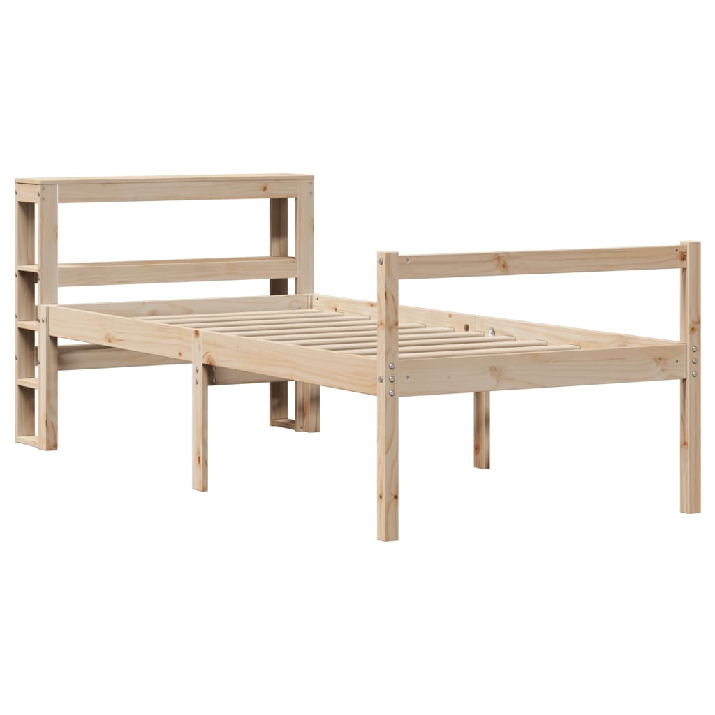 seniorseng med sengegavl 75x190 cm massivt fyrretræ