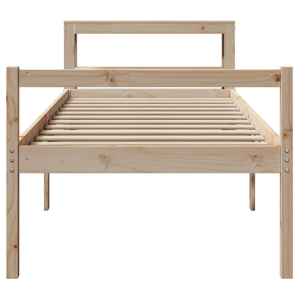 seniorseng med sengegavl 75x190 cm massivt fyrretræ