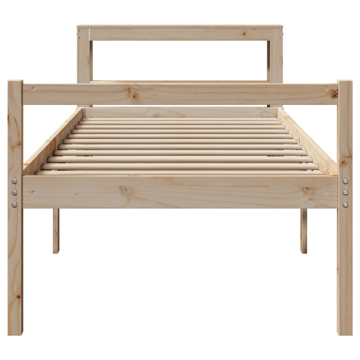 seniorseng med sengegavl 75x190 cm massivt fyrretræ