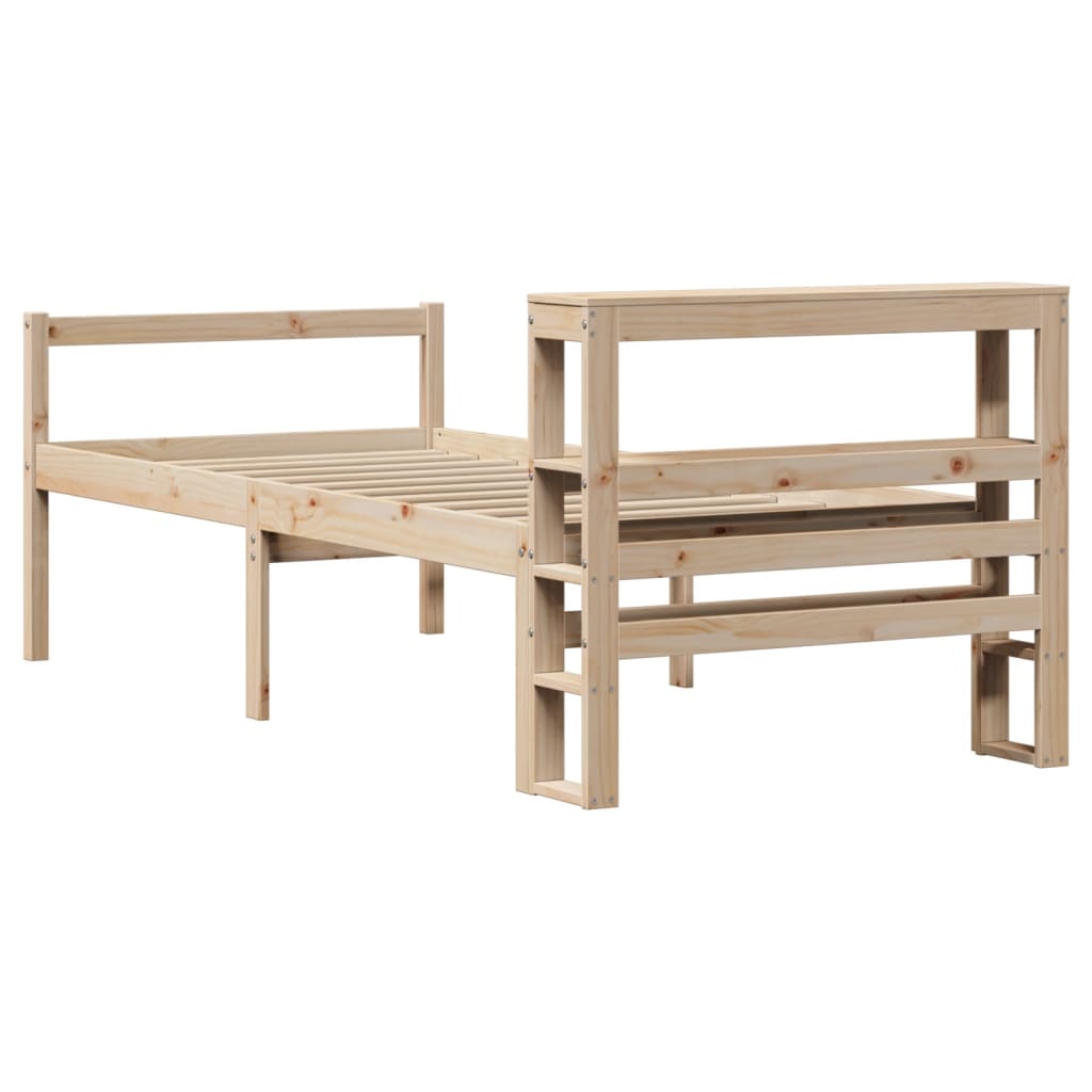 seniorseng med sengegavl 75x190 cm massivt fyrretræ