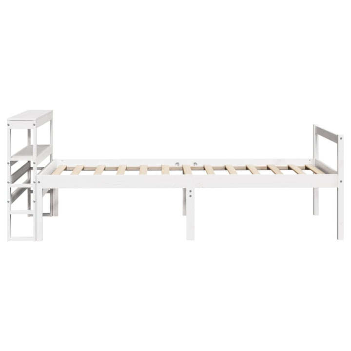 seniorseng med sengegavl 75x190 cm massivt fyrretræ hvid