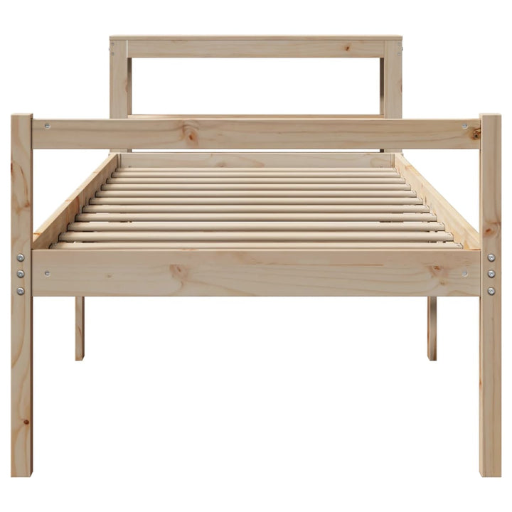 seniorseng med sengegavl 90x190 cm massivt fyrretræ