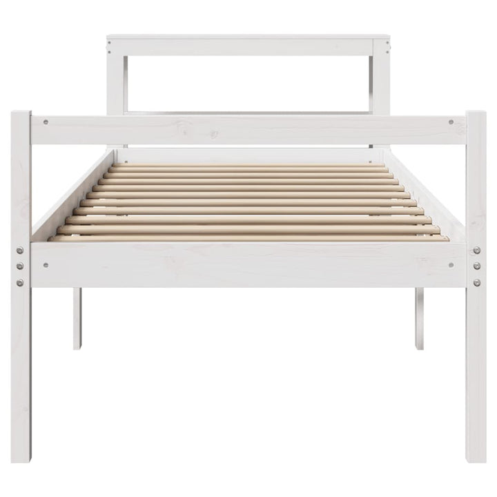seniorseng med sengegavl 90x190 cm massivt fyrretræ hvid