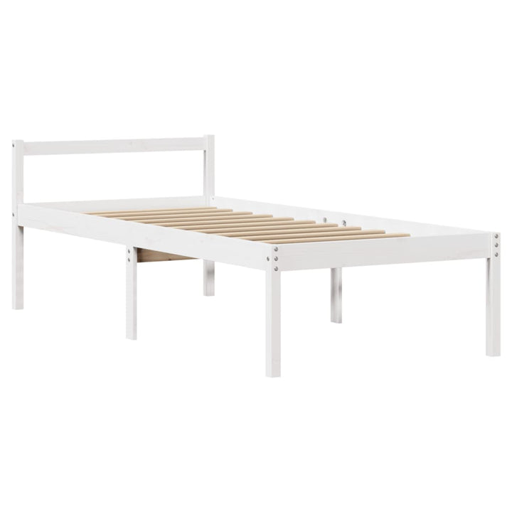 seniorseng med sengegavl 90x190 cm massivt fyrretræ hvid