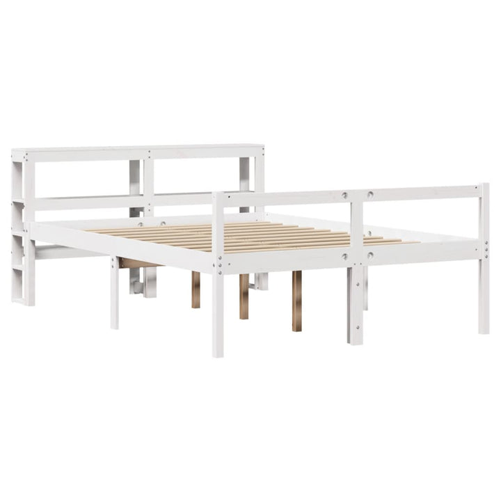seniorseng med sengegavl 120x190 cm massivt fyrretræ hvid