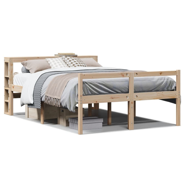 seniorseng med sengegavl 140x190 cm massivt fyrretræ