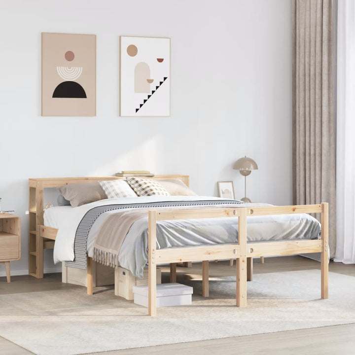 seniorseng med sengegavl 140x190 cm massivt fyrretræ