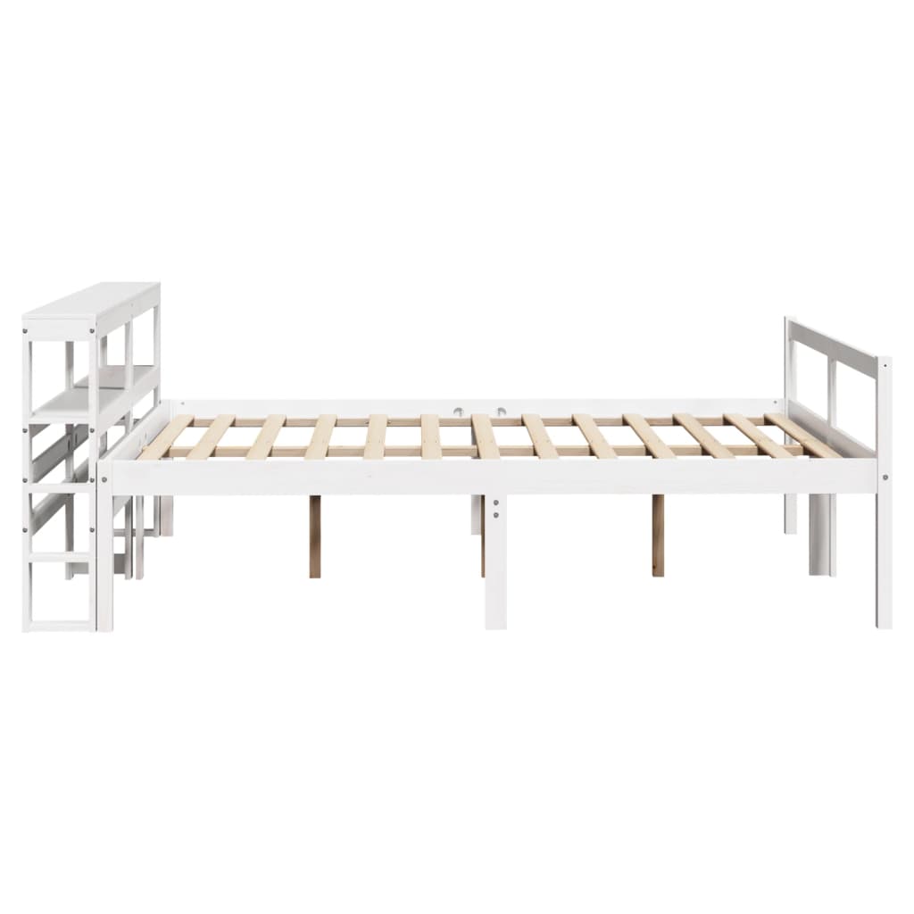 seniorseng med sengegavl 120x200 cm massivt fyrretræ hvid