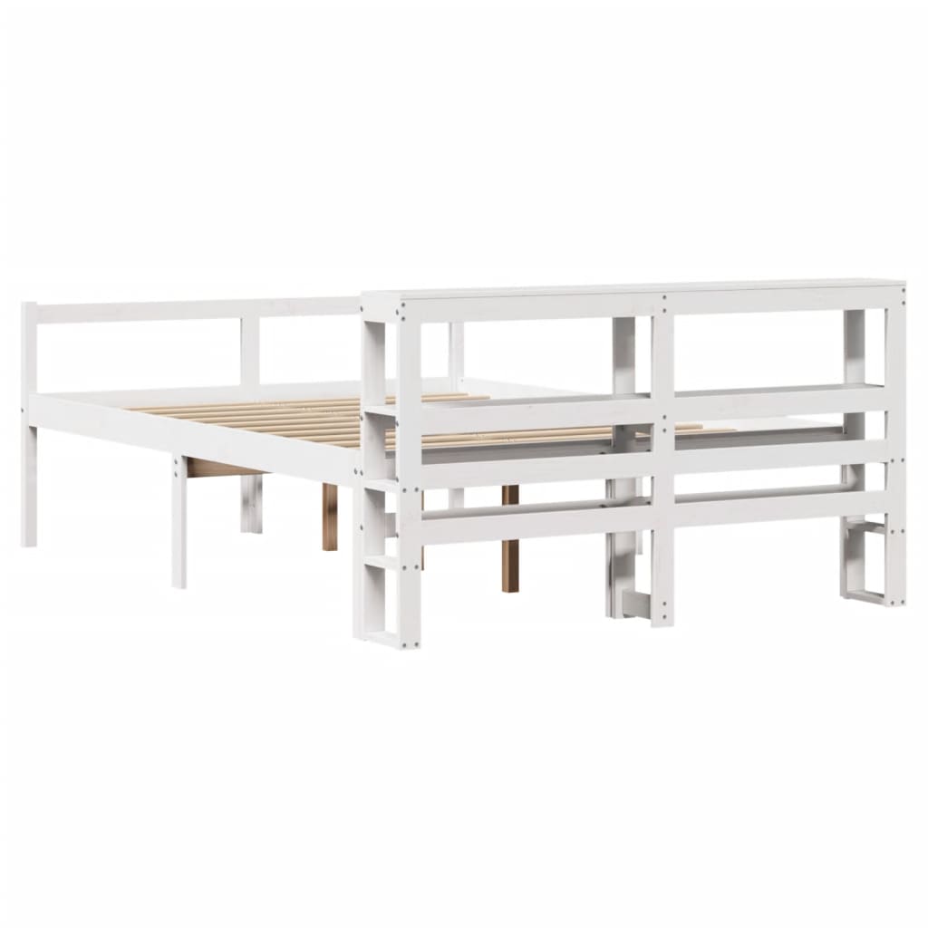 seniorseng med sengegavl 120x200 cm massivt fyrretræ hvid