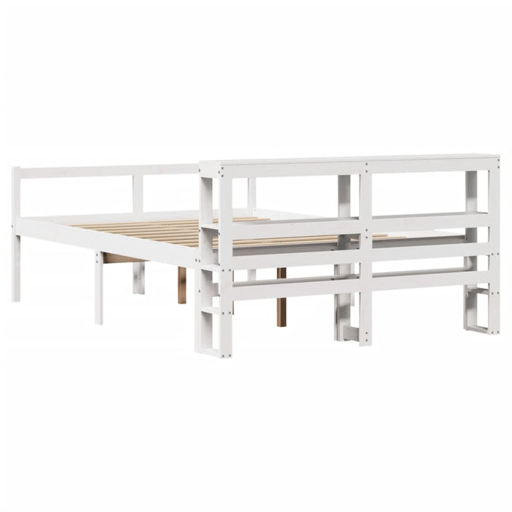 seniorseng med sengegavl 120x200 cm massivt fyrretræ hvid