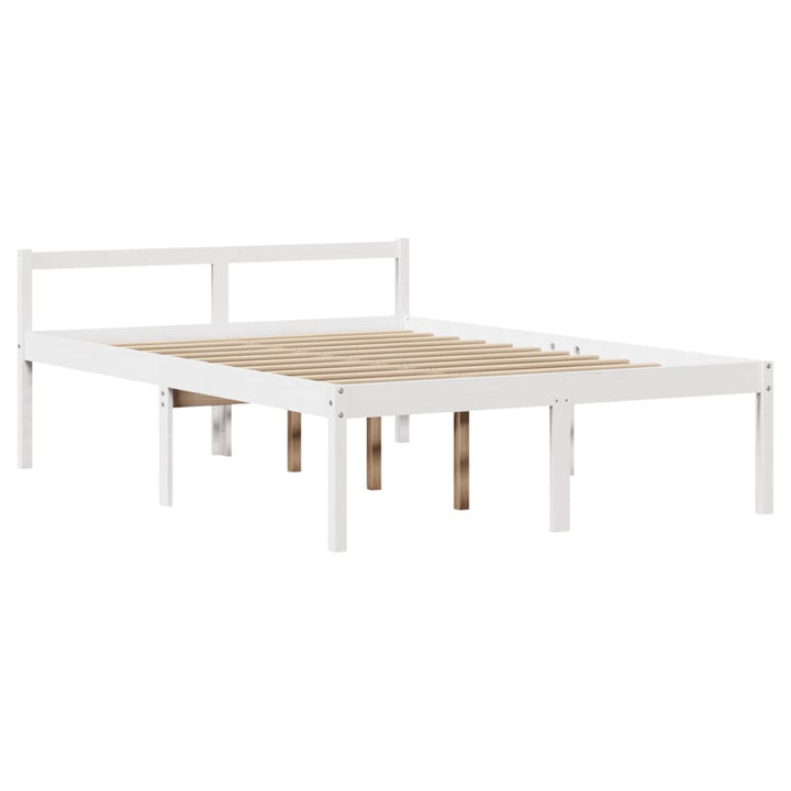seniorseng med sengegavl 120x200 cm massivt fyrretræ hvid