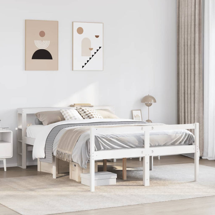 seniorseng med sengegavl 120x200 cm massivt fyrretræ hvid