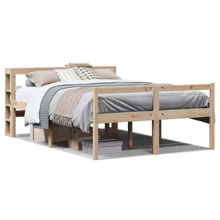 seniorseng med sengegavl 160x200 cm massivt fyrretræ