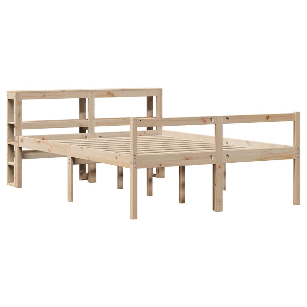 seniorseng med sengegavl 160x200 cm massivt fyrretræ