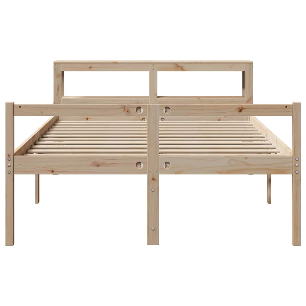 seniorseng med sengegavl 160x200 cm massivt fyrretræ