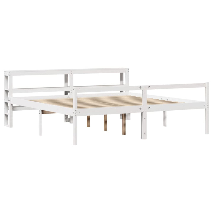 seniorseng med sengegavl 180x200 cm massivt fyrretræ hvid