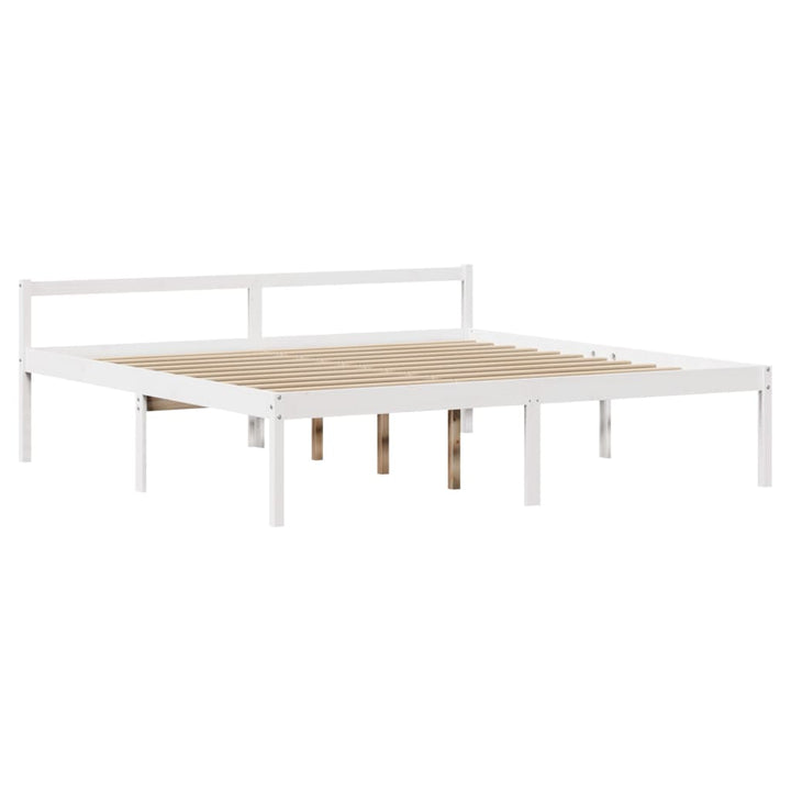 seniorseng med sengegavl 180x200 cm massivt fyrretræ hvid