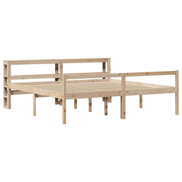 seniorseng med sengegavl 200x200 cm massivt fyrretræ