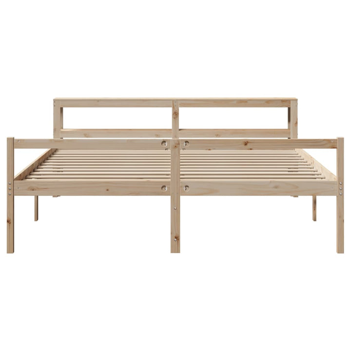seniorseng med sengegavl 200x200 cm massivt fyrretræ