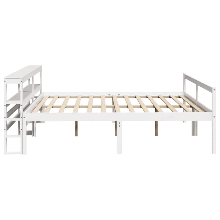 seniorseng med sengegavl 200x200 cm massivt fyrretræ hvid