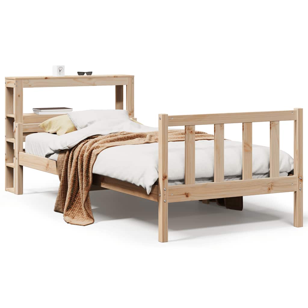 sengeramme uden madras 90x190 cm massivt fyrretræ
