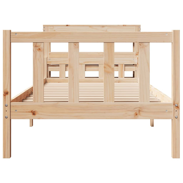 sengeramme uden madras 90x190 cm massivt fyrretræ