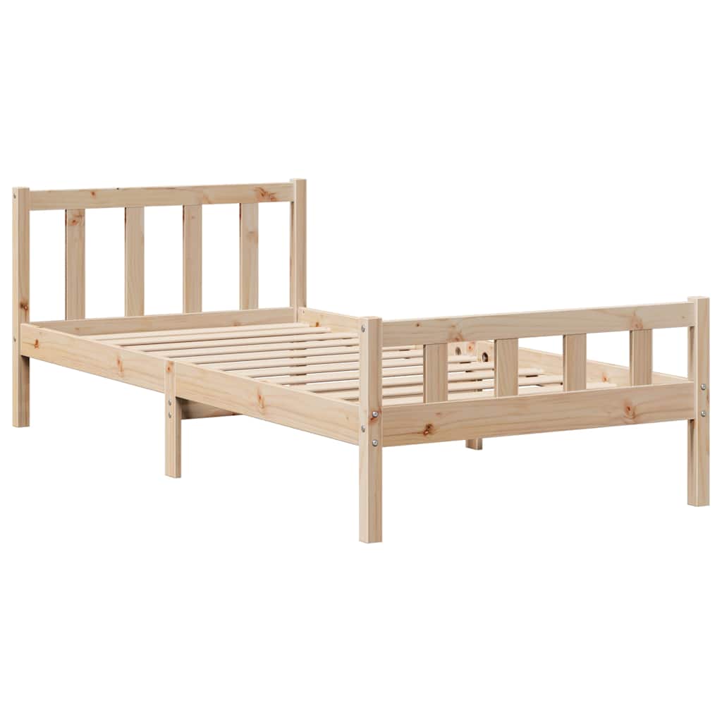 sengeramme uden madras 90x190 cm massivt fyrretræ
