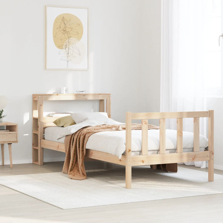 sengeramme uden madras 90x190 cm massivt fyrretræ