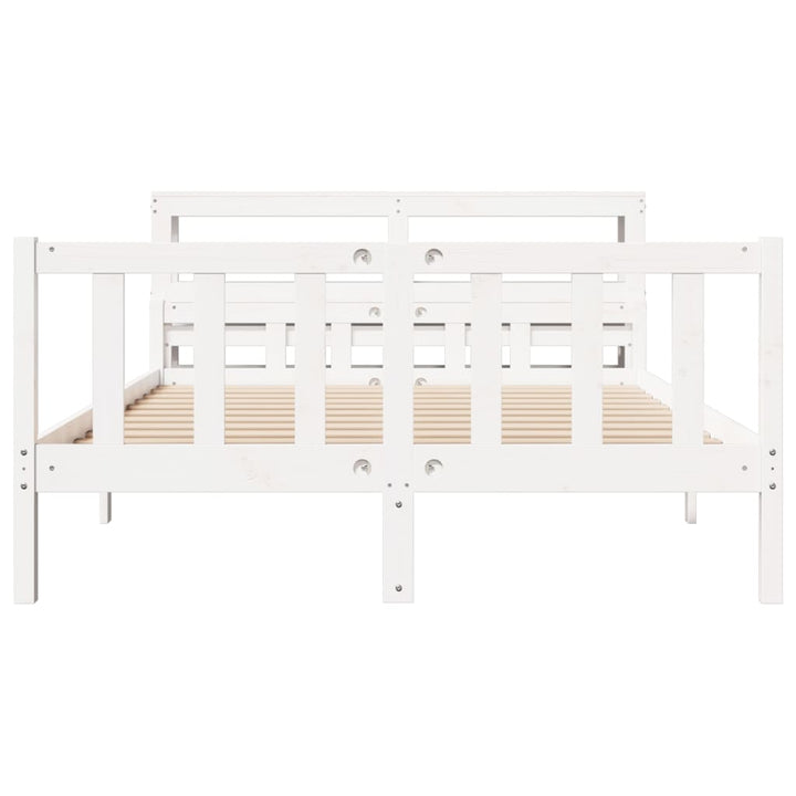 sengeramme uden madras 150x200 cm massivt fyrretræ hvid
