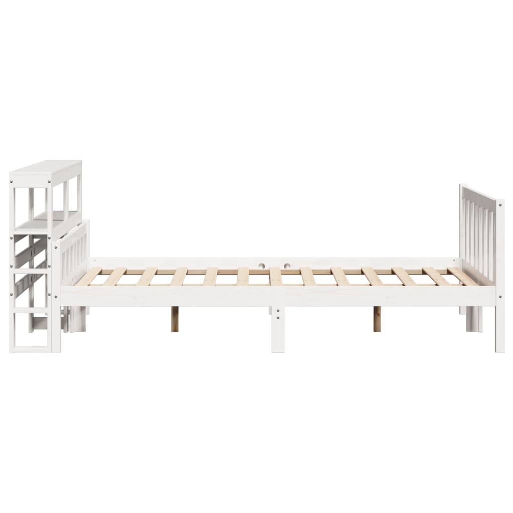 sengeramme uden madras 150x200 cm massivt fyrretræ hvid