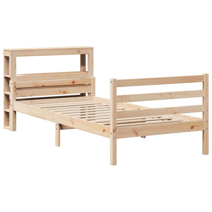 sengeramme med sengegavl 90x200 cm massivt fyrretræ